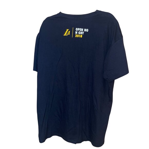 Los Angeles Lakers 2018 Opening Night Mens Cotton Printed T-Shirt Size XL Black - Picture 2 of 7